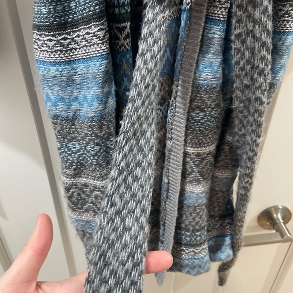 Chico’s Elaine Cardigan Duster with fur Blue Size 2 (Large) - Picture 10 of 14